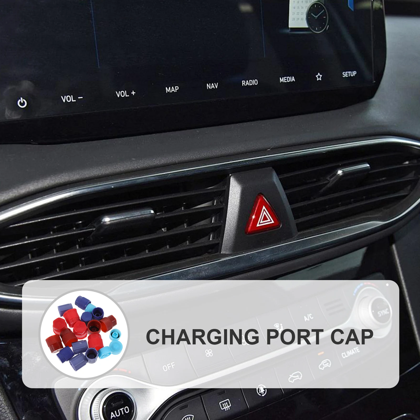 

1 set Charging Port System Charging Port Caps Caps Air Conditioning Service Seal Cover ABS Plastic Car Maintenance Parts