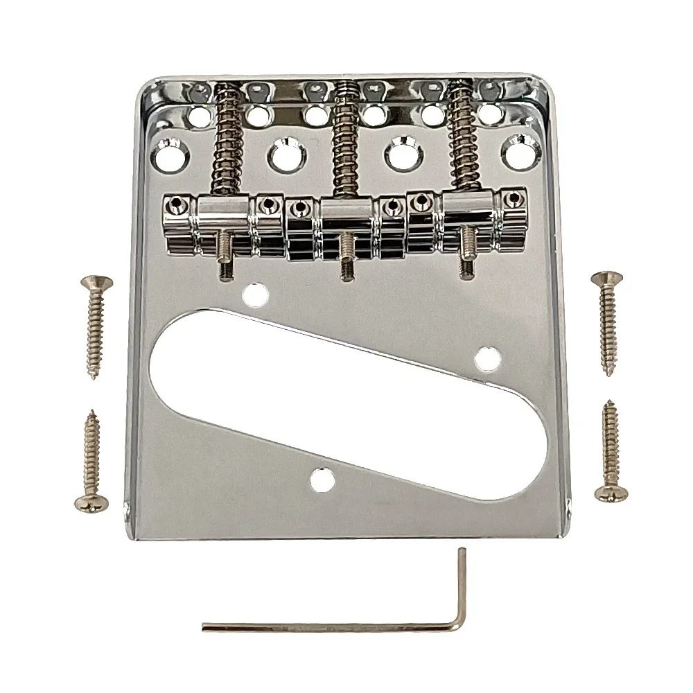 1pc Chrome Vintage Guitar Bridge Brass Saddle Bridge With Screws For Tele Guitar