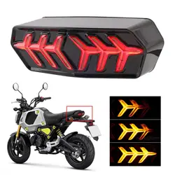 Smoked LED Tail Brake Light Integrated Sequential Turn Signal For Honda GROM MSX125 CB650F CB650F CTXN700 Motorcycle Accessories
