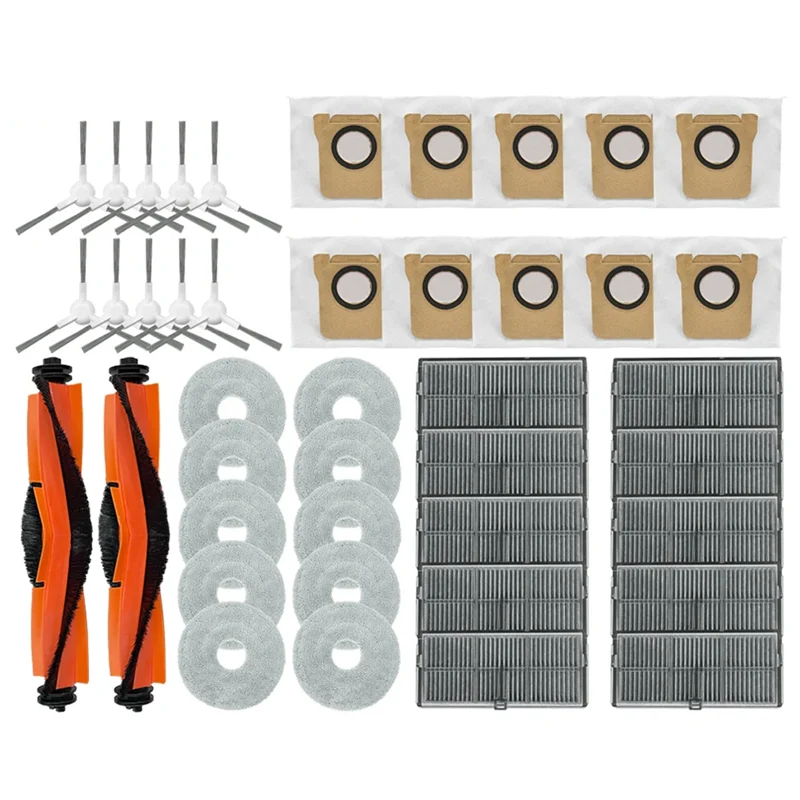 

-ABPO For Xiaomi Mijia M30S Consumables D103CN Replacement Accessories Main Side Brush Hepa Filter Mop Dust Bags