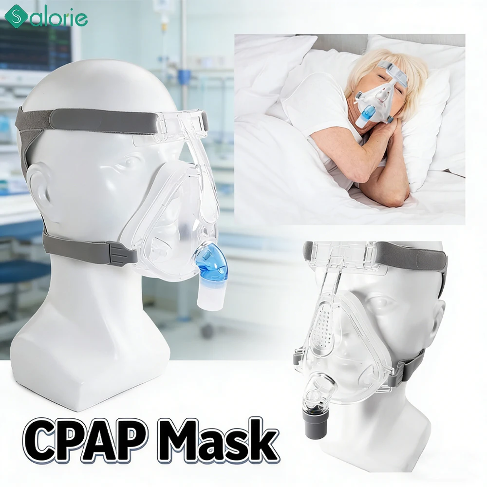 

Silicone Full Face CPAP Replacement Mask Compatible with Auto CPAP Machine Full Face Mask for Sleep Apnea Therapy & Anti-Snoring