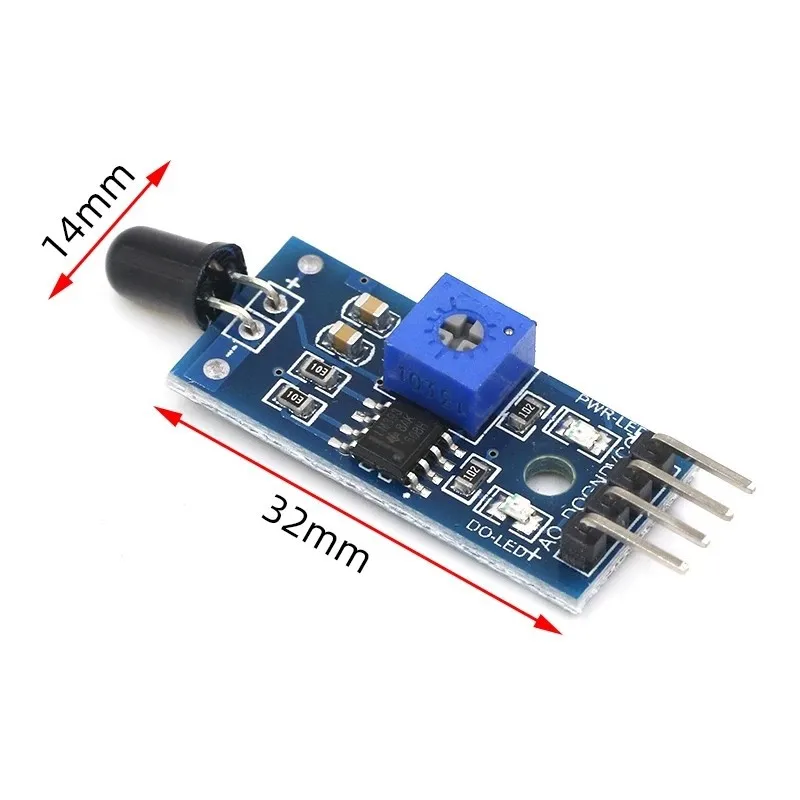 15pcs Blue Board Flame Sensor Fire Detection IR Receiver Module 3pin 4pin for Arduino Robot DIY