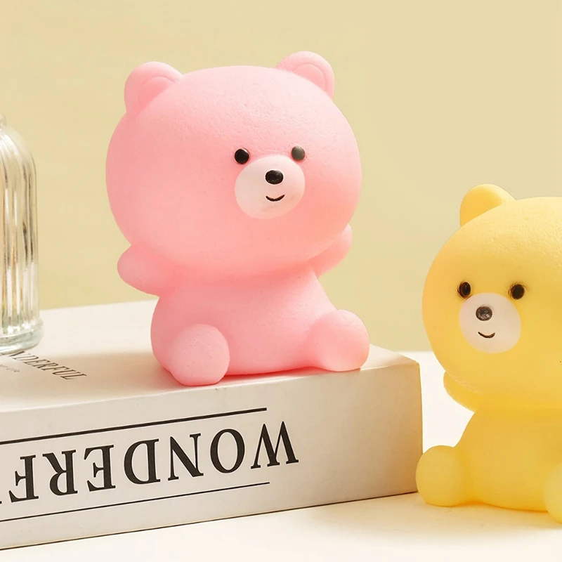 Cute Bear LED Vinyl Tapping Light LED Night Light Decompression Silicone Lamp Touch Control RGB Mood Night Lamp For Children