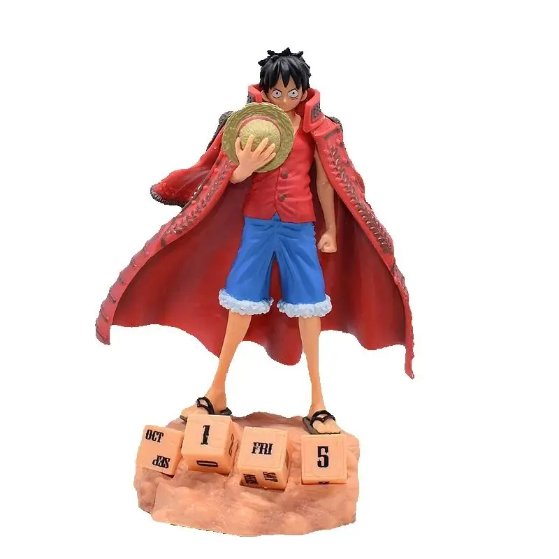 Anime One Piece Monkey D Luffy Calendario Ver. Figura de acción de PVC, estatua de juego, modelo coleccionable, juguetes para niños, regalos de muñecas, 20cm