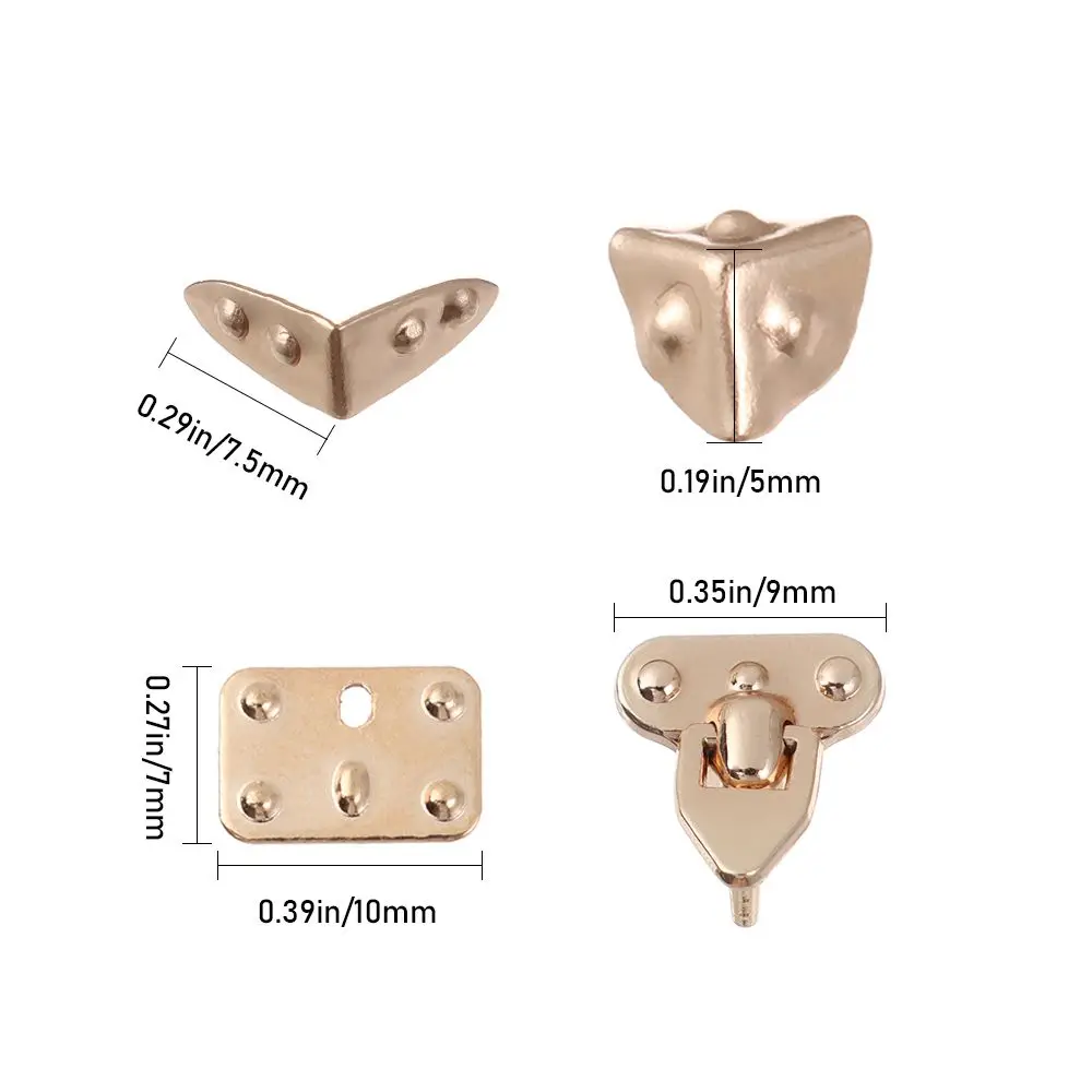 4 個 5 色荷物アクセサリー DIY マニュアルミニメタルクラフトケースコーナープロテクタートランクロックバッグパーツ