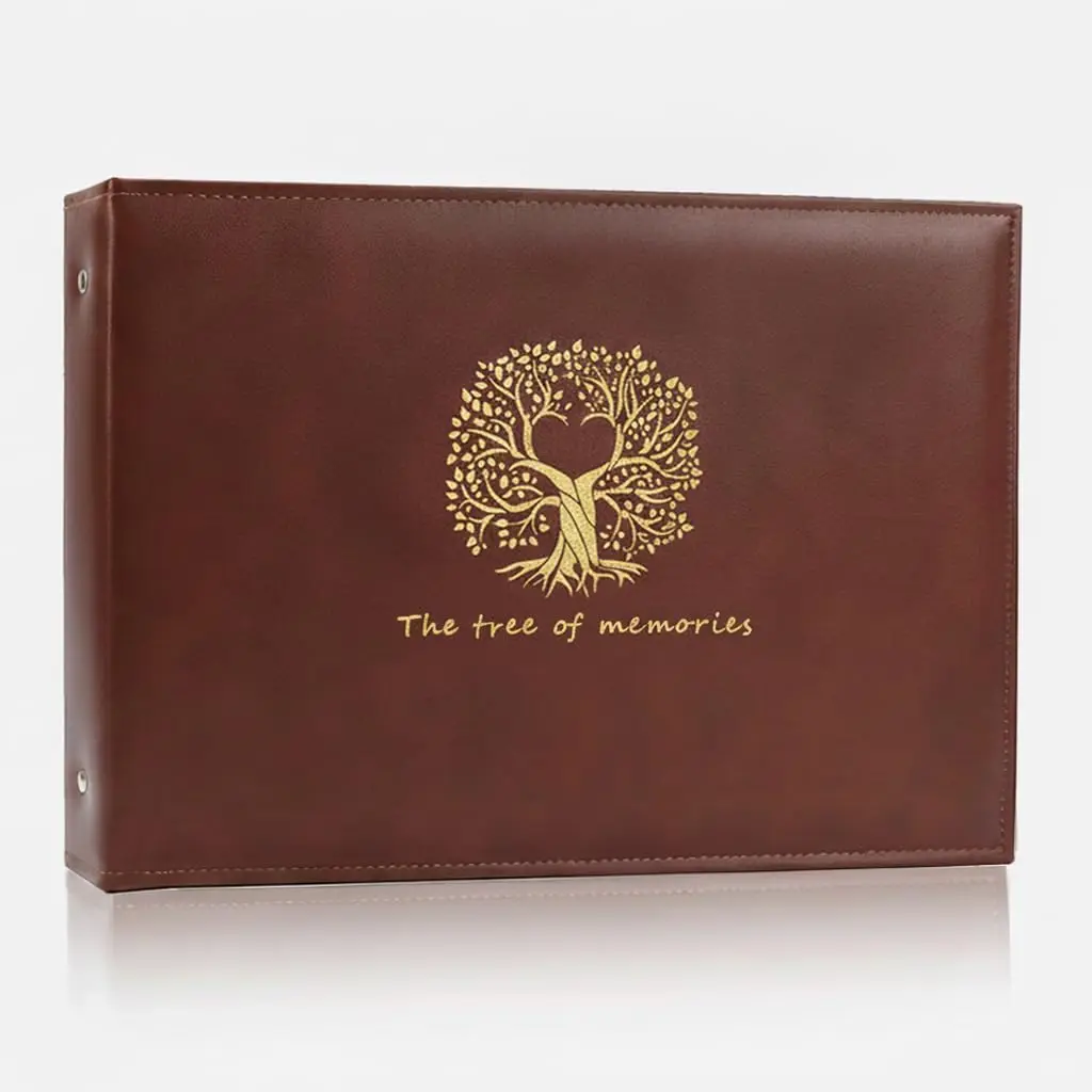 

Leather Photo Album 4x6 420 Pockets Large Capacity, Refillable 3-Ring Binder Picture Album with Memo Space, Holds Horizo