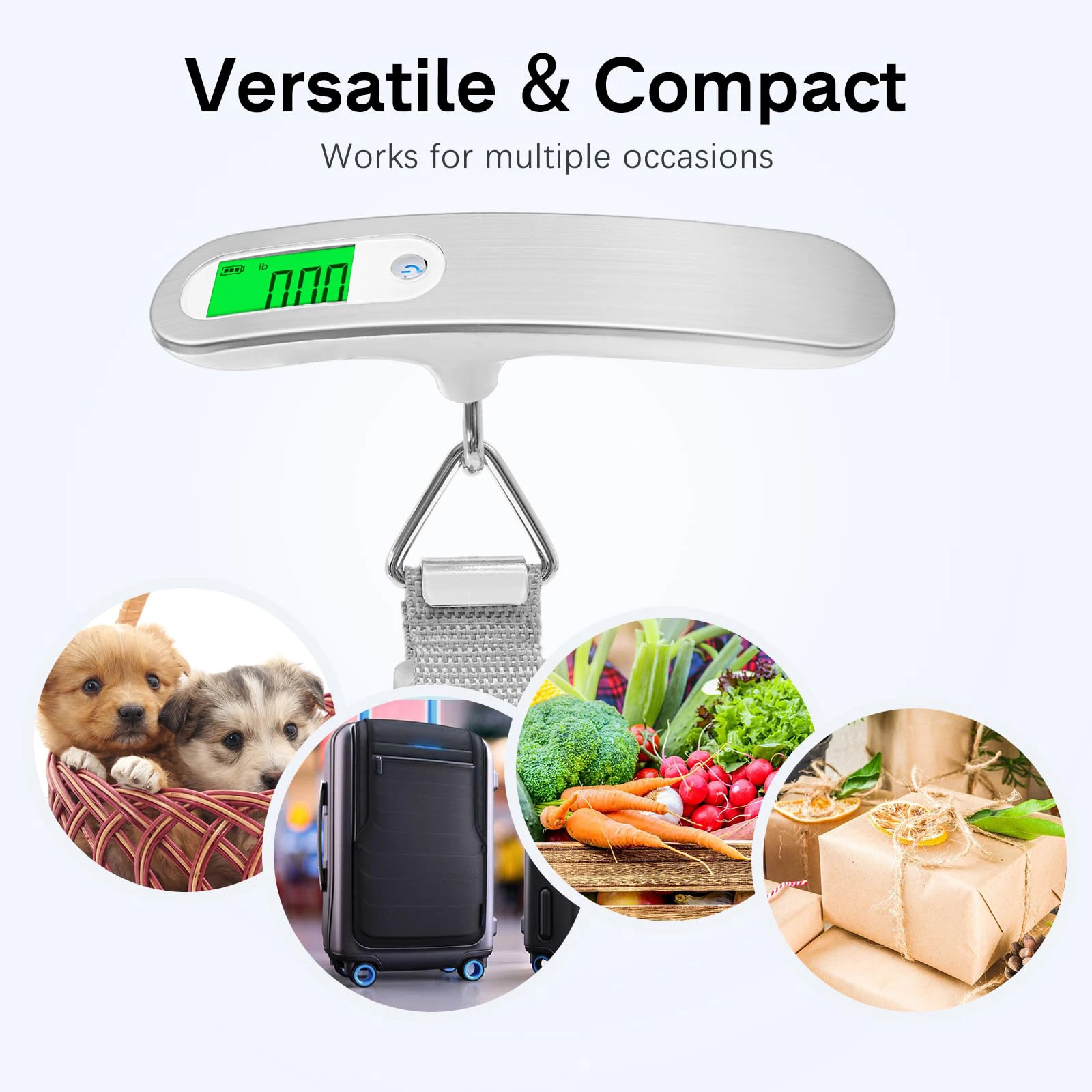 50kg/110lb Portable Electronic Scale High Precision LCD Digital Display Scale for Travel Luggage Bags Hanging Weigh Balance Tool