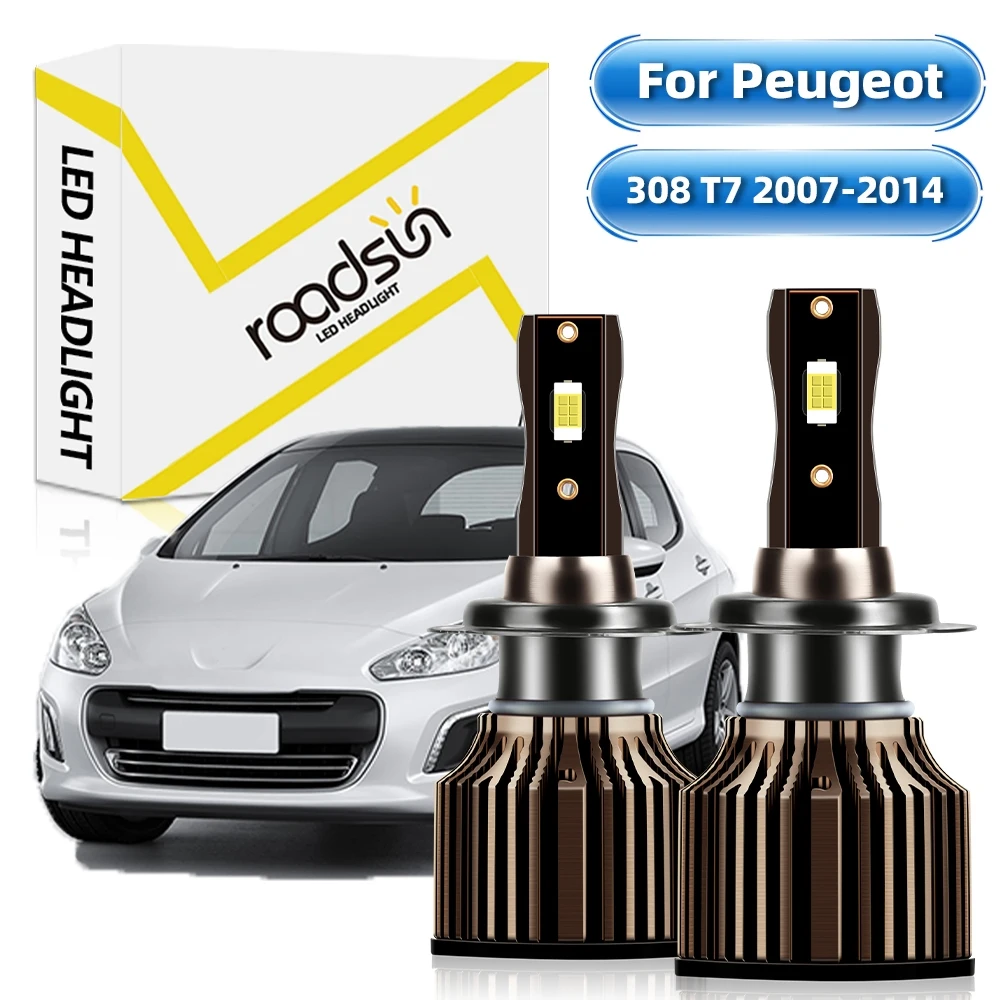 【For Peugeot 308 T7 2007-2014】LED Car Headlight Bulbs H7 LED 6500K White 29000LM 400% Super Bright Plug And Play