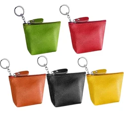 Small Girl Coin Purse Bags Genuine Leather Vintage Key Card Coin Earphone Holder Pouch for Women Men Mini Wallet Purse