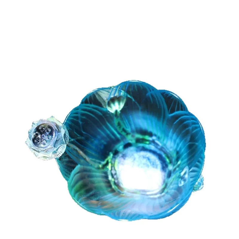 Factory direct sales Huigu glazed green lotus cup furniture teacup tea cup national style niche gift high temperature resistant