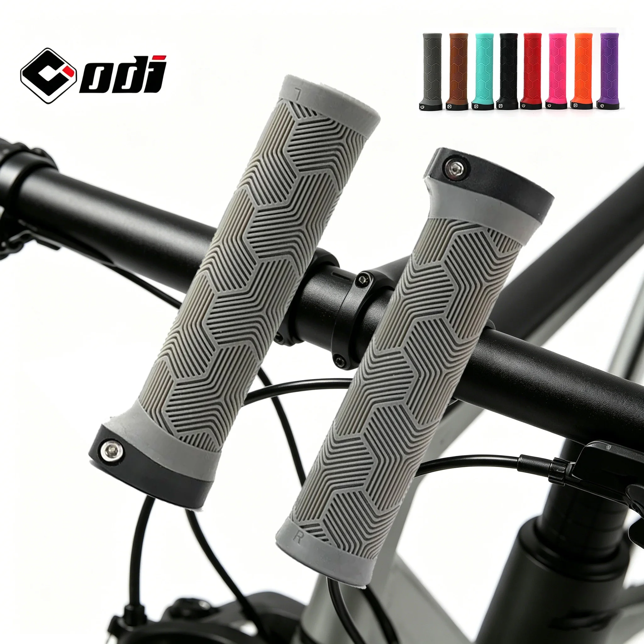 Puños de Bicicleta ODI Integrados de Goma Antideslizante, Cubierta de Manillar MTB con Bloqueo, Puños para Bicicleta de Montaña, Piezas de Ciclismo BMX