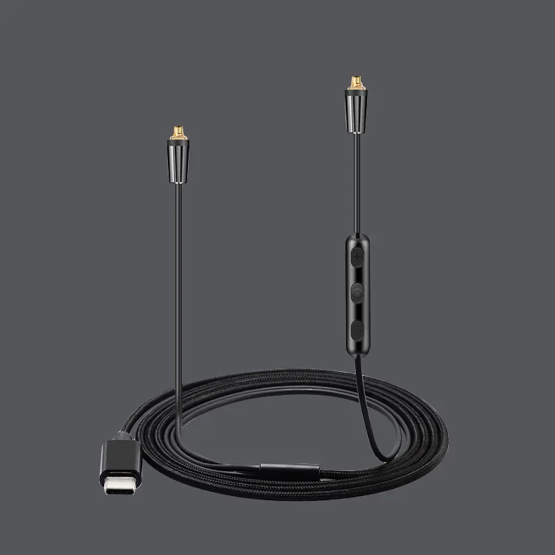 MMCX Replacement Headphone Cable TYPE-C Audio Cable with Volume Control HiFi Earphone Line for Shure SE215 SE315 SE535 SE846