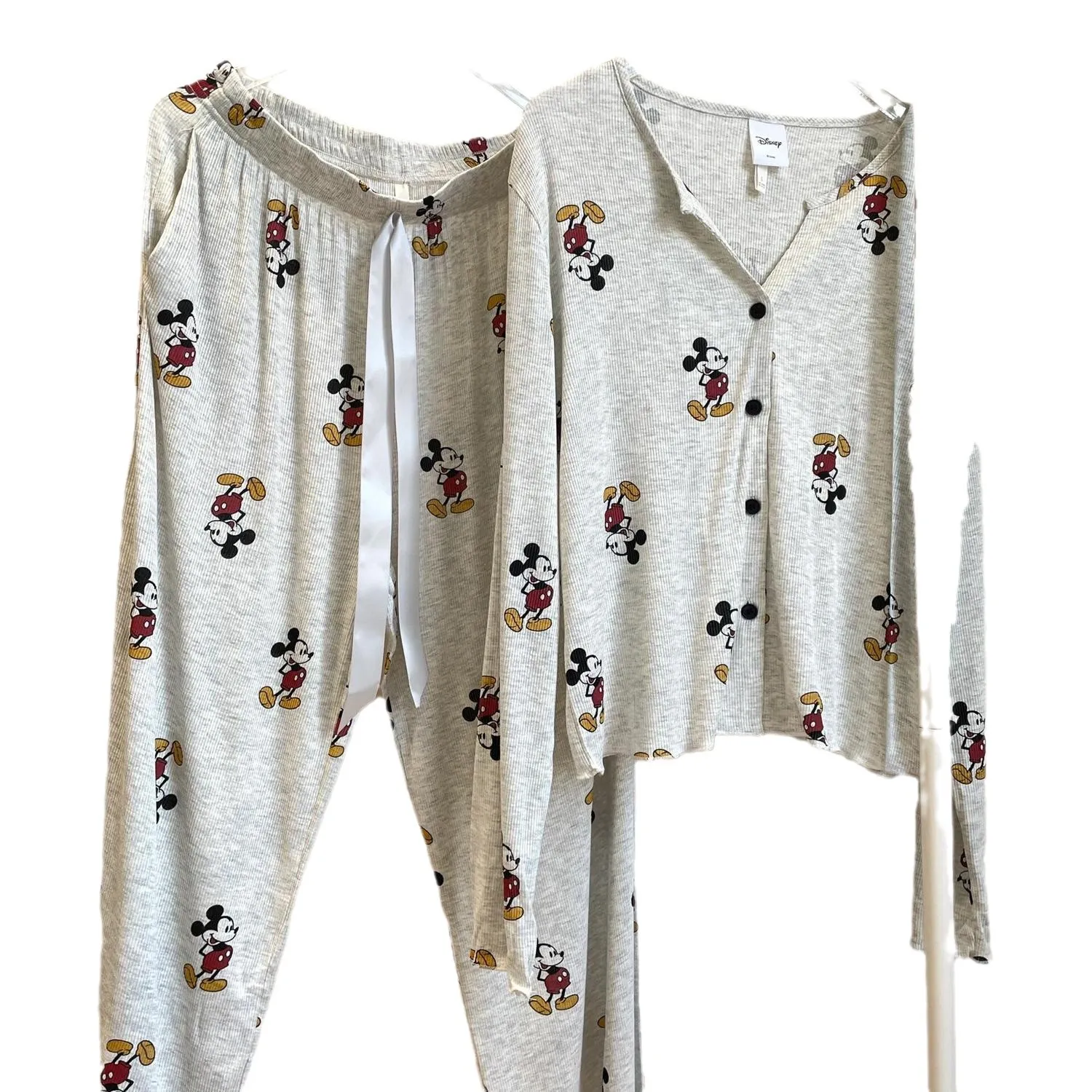 Cartoon Mickey Mouse Pyjama Lente Herfst Lange Mouw Dames Nachtjapon Set Leuke Thuis Nachtkleding V-hals Thuis Kleding