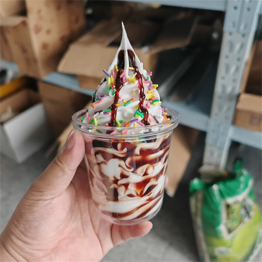 Recommended Supermarket Ice Cream Shop Delicious Low Calorie Slightly Sweet Snow Chocolate Fluffy Sundae Food Model Asmr Props #2