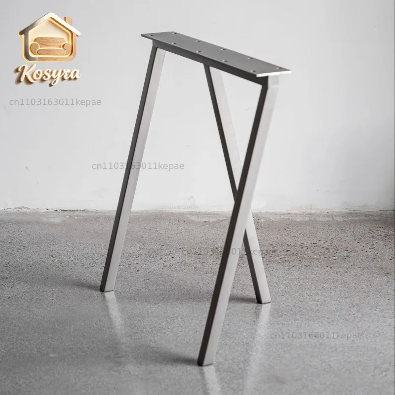 Brushed Stainless Steel Table Legs Industrial Office Desk Bases Conference Table Feet Kitchen Island Bar Stand Support Furniture