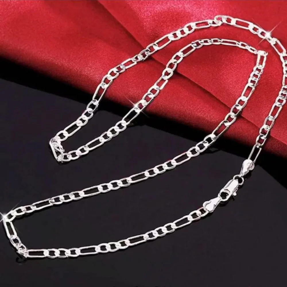 925 Sterling Silver Necklace, Hip Hop Cuban Necklace For Men And Women 16 Inches - 30 Inches, Simple Fashion Jewelry Necklace