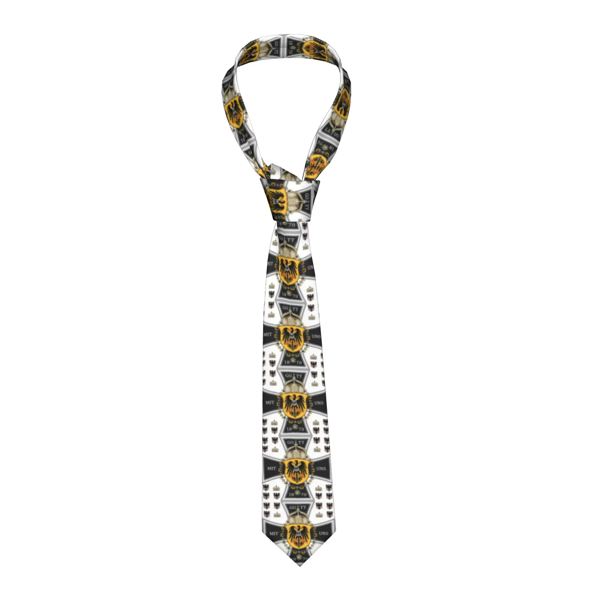 

Классический немецкий галстук с железным крестом, мужской, на заказ, из шелка, с изображением тамплиеров и флага Германии, для делового стиля