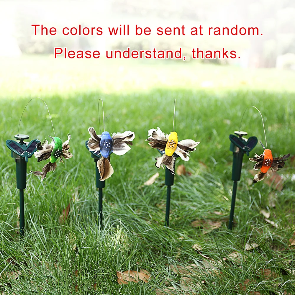 Solar Powered Dancing Fluttering Butterflies Flying Humming Bird Garden Yard Decoration Simulated Butterfly Humming Bird Toys