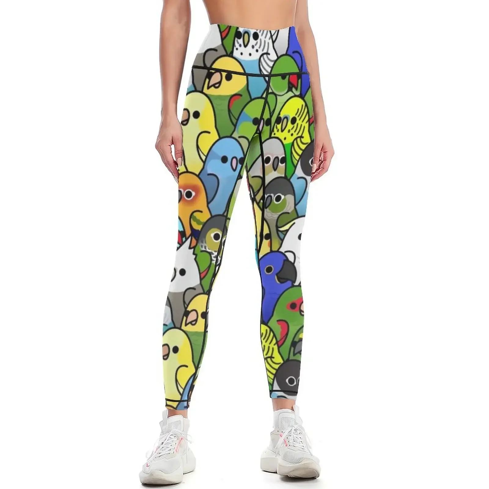 

Too Many Birds! Bird Squad 1 Leggings for physical high waist gym pants Women's gym Womens Leggings