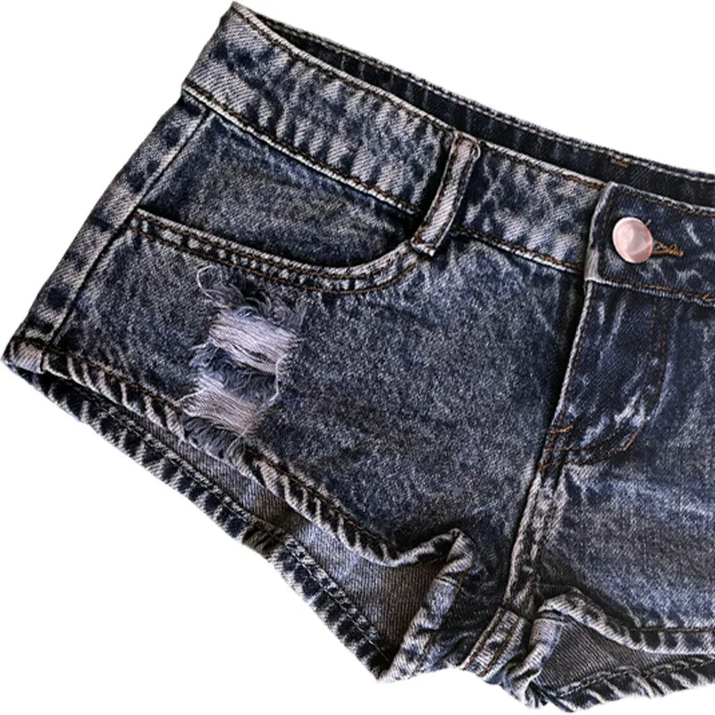 Shorts femininos jeans de cintura baixa, shorts sexy para boate, bares e praias, novos