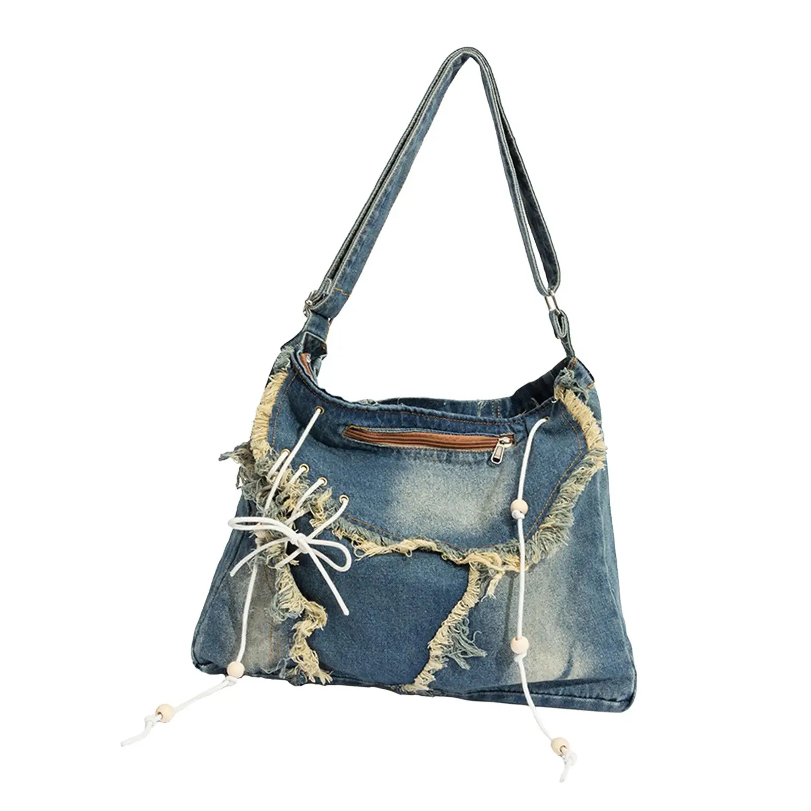 Women Shoulder Bag Denim Crossbody Bag Elegant Adjustable Shoulder Strap Shoulder Purse for Work Travel Party Spring Colleague