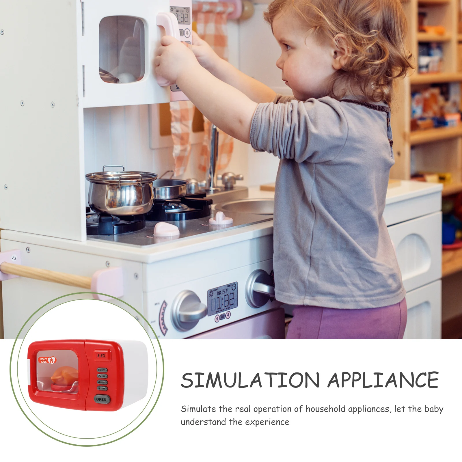 Speelhuis Magnetron Kinderen Doe alsof Rood Plastic Mini Keuken Model Speelgoed Peuter