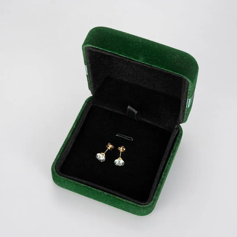 Anziw Solid Gold 14K Earrings Classic 3mm/4mm/5mm/6mm D Color Round Cut Moissanite Stud Earrings for Women Men Jewelry Certified - view 6