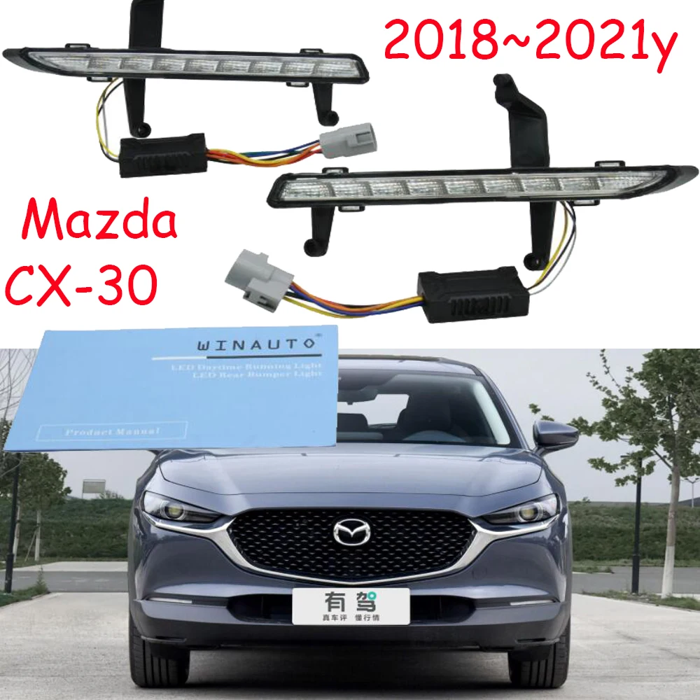 

car accessories bumper headlight for mazda CX-30 daytime light CX30 2018~2021y LED for mazda headlamp Fog light