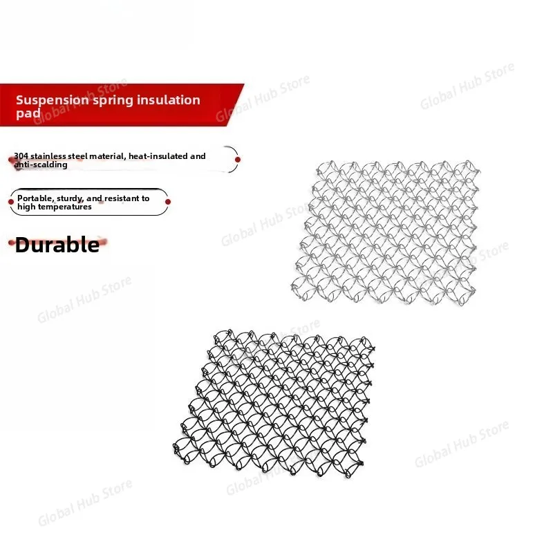 Outdoor Spring Insulated Mat Stainless Steel Heat Insulation Pad Trivet Mat Hot Pad for Hot Dishes Pots and Pans for Camping
