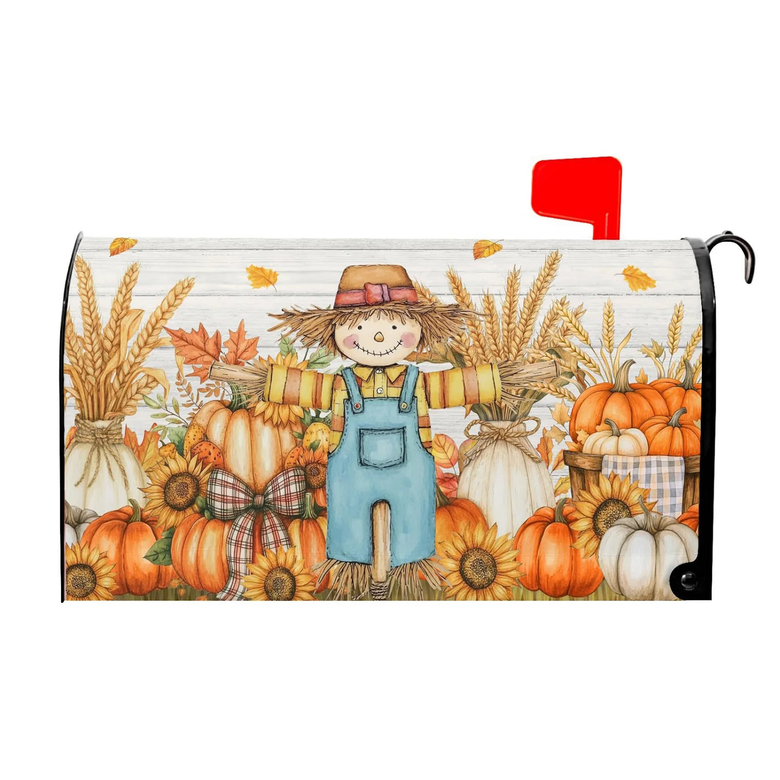 Magnetic Watercolor Cute Mailbox Wraps Waterproof Post Letter Box Cover Lightweight for Farmhouse Garden Yard Decor Holidays