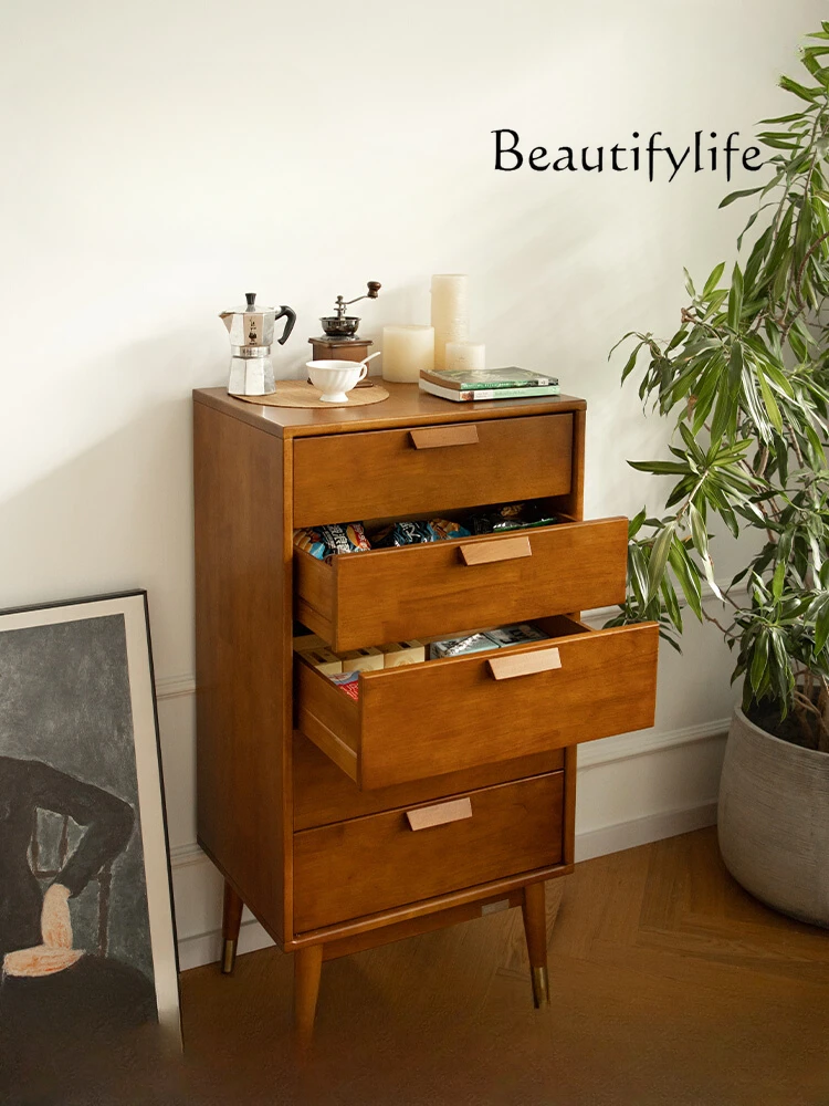 

Solid Wood Chest of Drawers Nordic Log Chest of Drawers Large Capacity Locker Simple Modern Original