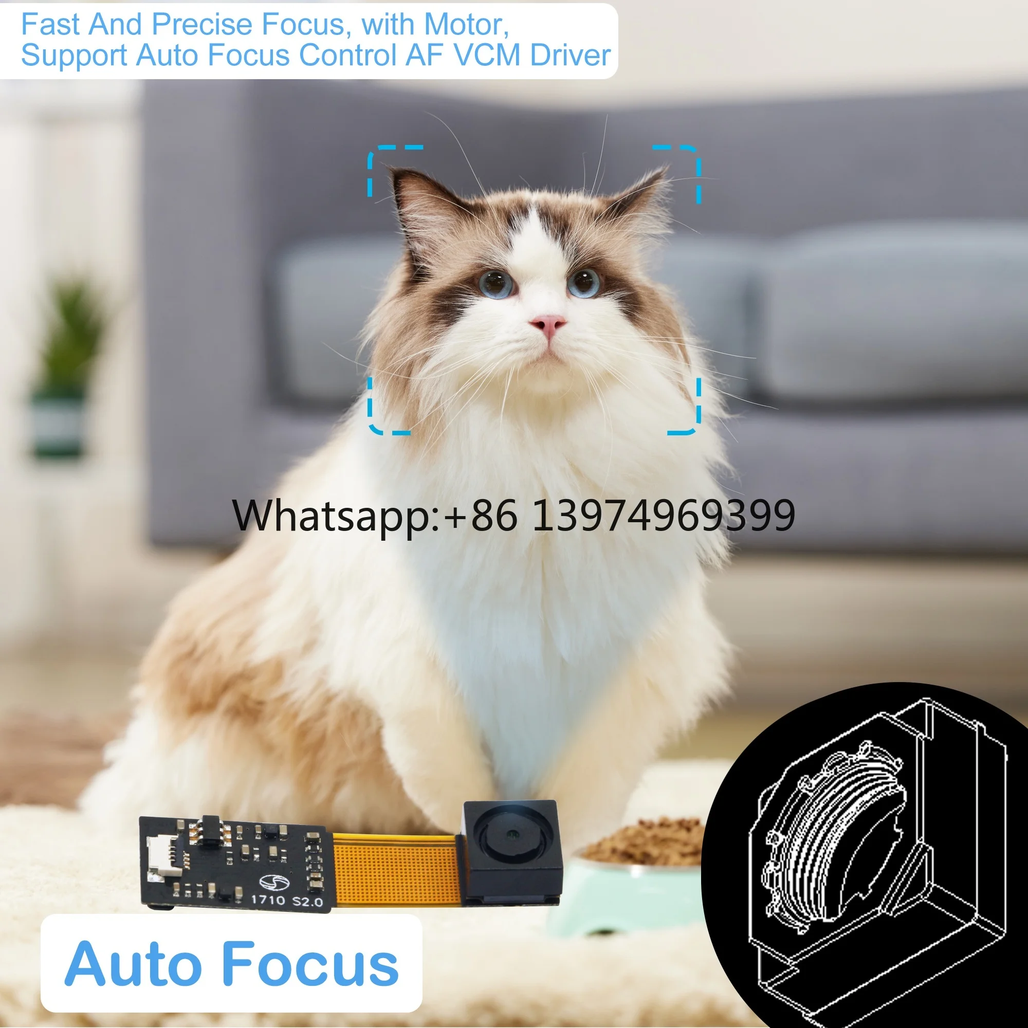 Omnivision 5MP 2K OV5648 Cmos Sensor Auto Focus WDR Face Recognition Camera Module USB2.0 for Notebook advertising machine