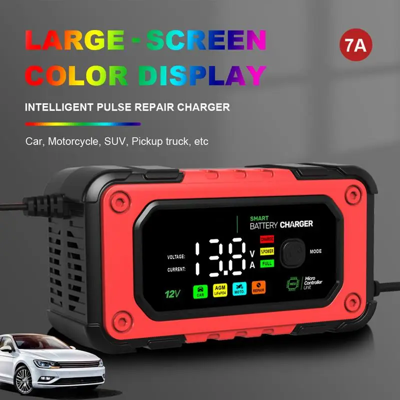 12v Car Battery Charger Automatic smart Battery Maintainer With Temperature Compensation Maintains Wet Gel Lead Acid Batteries