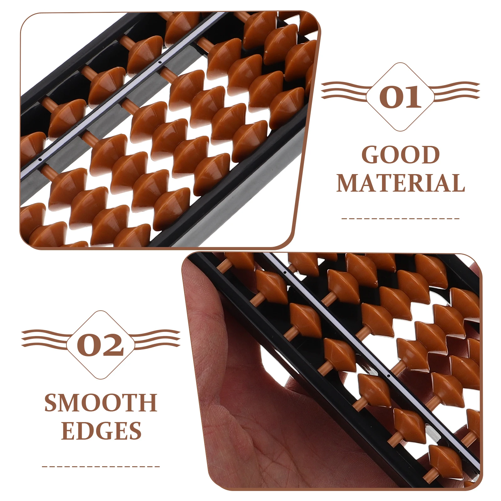 

Vintage Style Math Abacus for School Learning Arithmetic Tool Calculation Brown Yellow Compact Lightweight for math