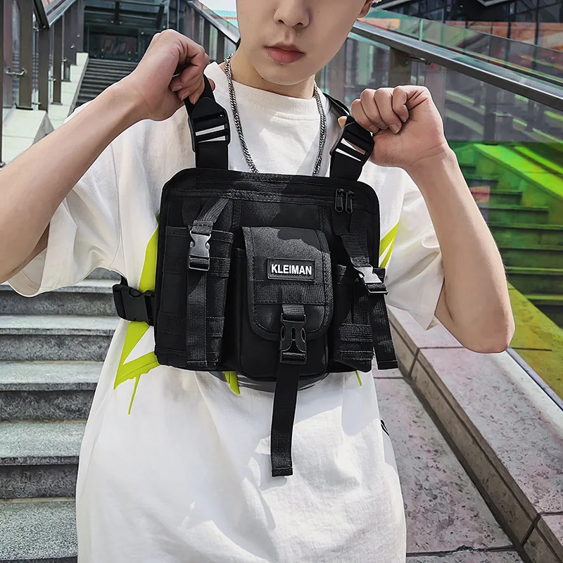 2023 Hip Hop Streetwear Men Chest Rig Bags Multifunction Tactical Vest Chest Packs Casual Travel Storage Waist Bag Backpack Male