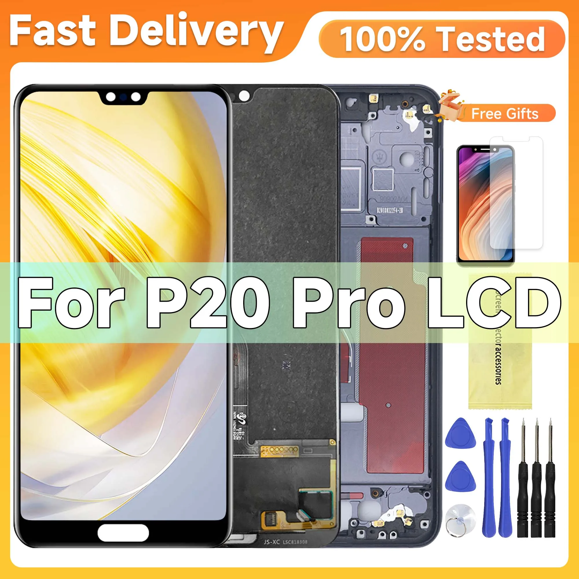 

100% Tested For Huawei P20 Pro CLT-AL01 CLT-L29 CLT-L09 LCD Display With frame Touch Screen Digitizer Assembly for huawei p20pro