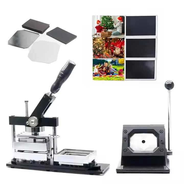 Magnet Making Machine High-Efficiency 90x65mm Refrigerator Metal Button Photo Rectangle and Square Fridge Magnet Making Machine