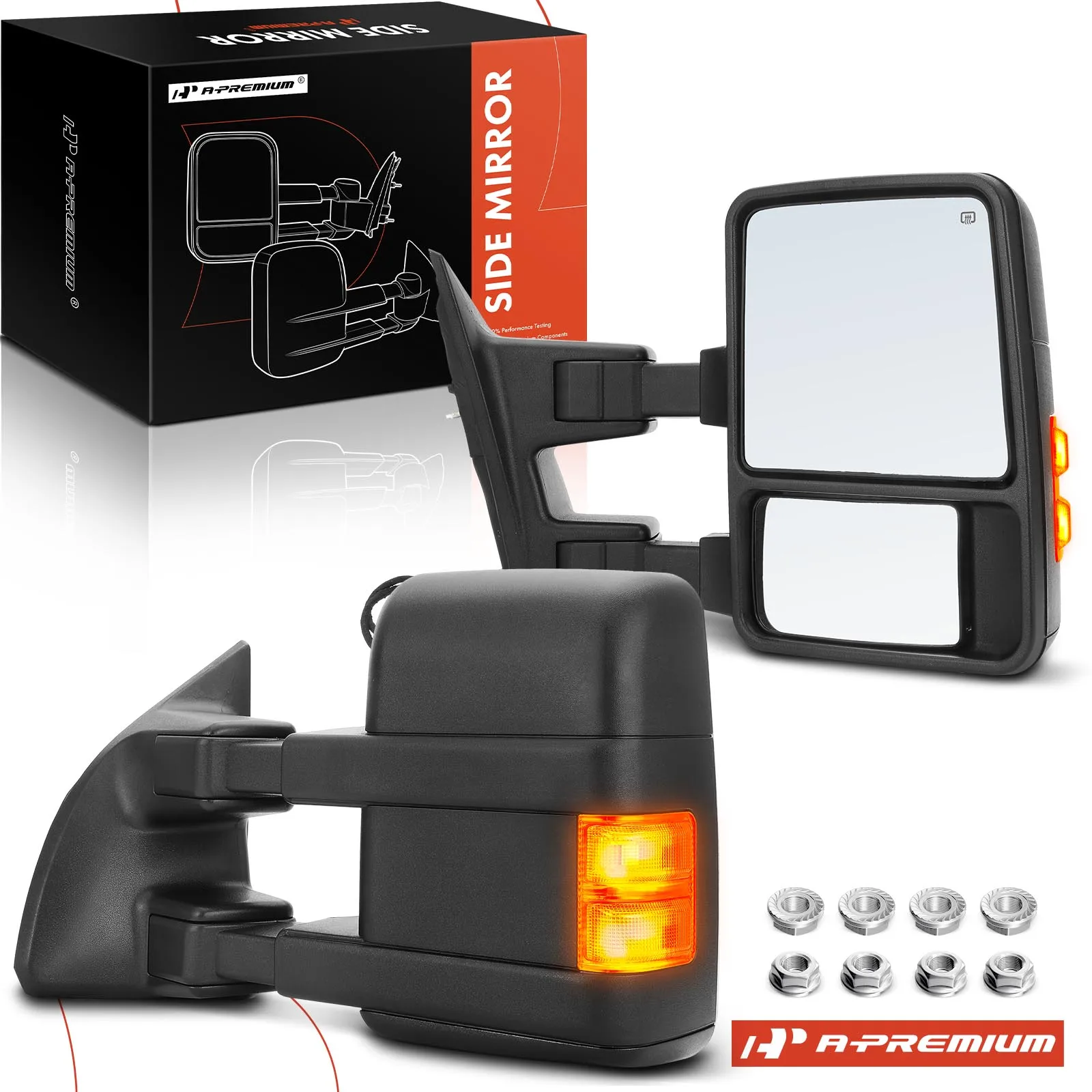 A-Premium Pair Power Towing Mirror for Ford F-250 Super Duty F-350 Super Duty F-450 Super Duty F-550 Super Duty 08-16 Heated