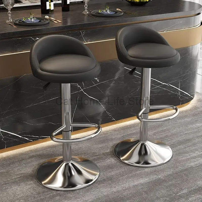 

PU-leather Luxury Bar Chairs Nordic Restaurant Modern High Stool Bar Chairs Reception Adjustable Home Furniture Banqueta LLBC