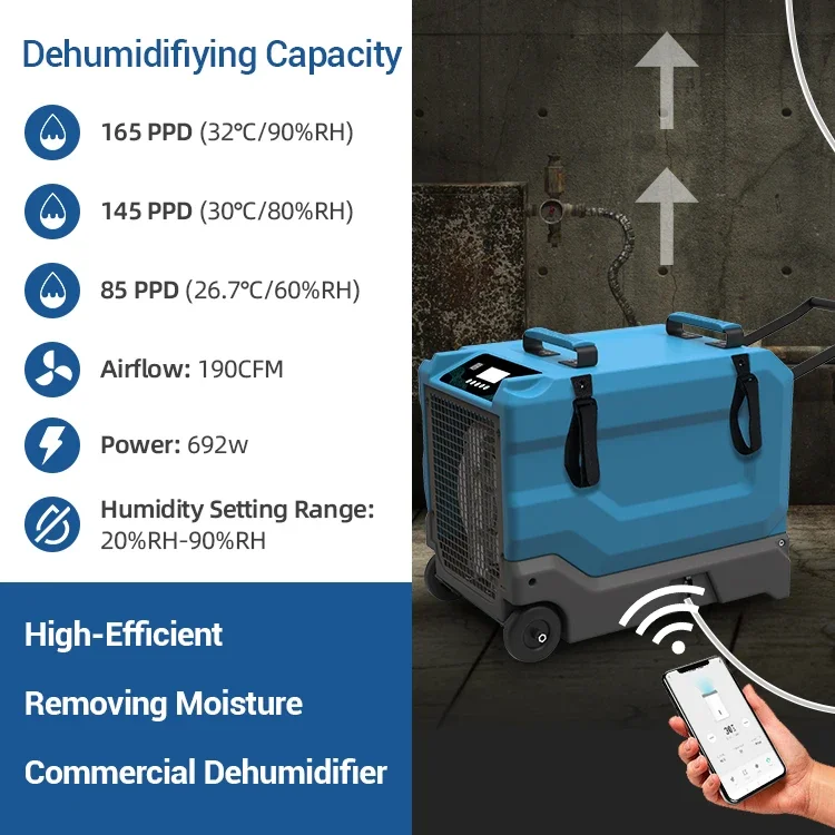 exquisite craftsmanship Top Sale 180 PPD Commercial Industrial Water Damage Repair Dehumidifier