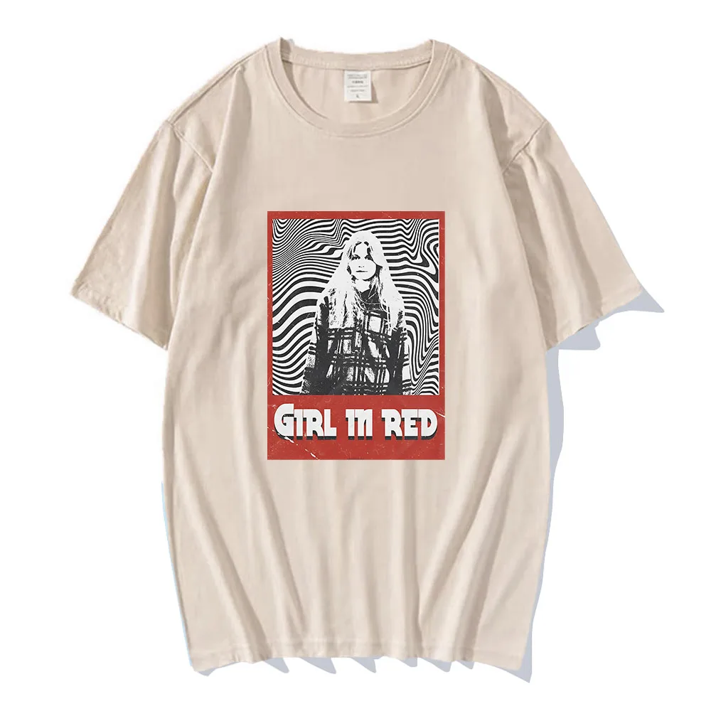 Singer Girl in Red T-shirts Cotton High Quality Comfortable Tee-shirt Hip Hop Streetwear Casual Summer Round Neck Tshirts Women