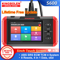 KINGBOLEN S600 Lifetime Free Car Diagnostic Tools ABS SRS ECM TCM 4 systems 8 Resets Auto OBD Scanner pk LAUNCH X-431 THINKSCAN