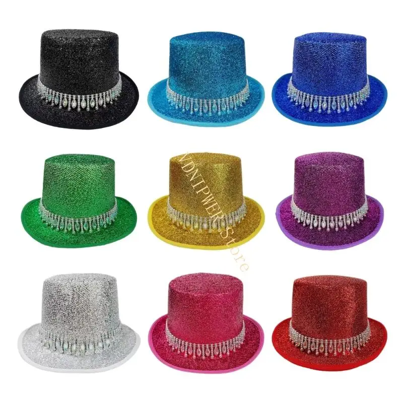 قبعة الحفلة قبعة السحرة قبعة الرقص المتلألئة لمهرجان الموسيقى D08E