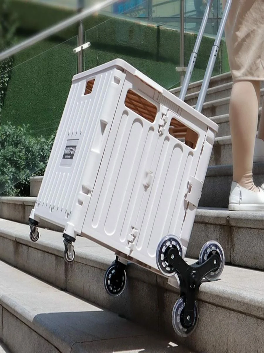 portable-outdoor-camping-hand-dragged-small-pulling-cart-vegetable-buying-car-home-use-storage-organizer-plastic-material