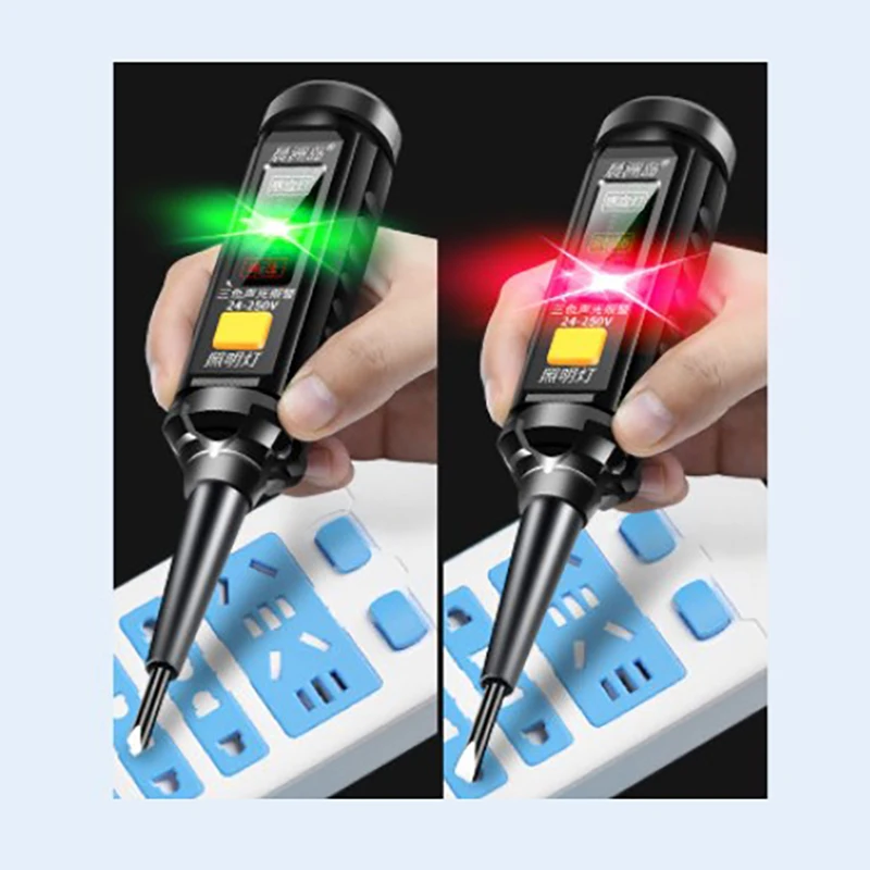 F5 24-250V Induction Test Pen Highlight Color Light Professional AC Voltage Detection Electrician Screwdriver Probe Testing Tool