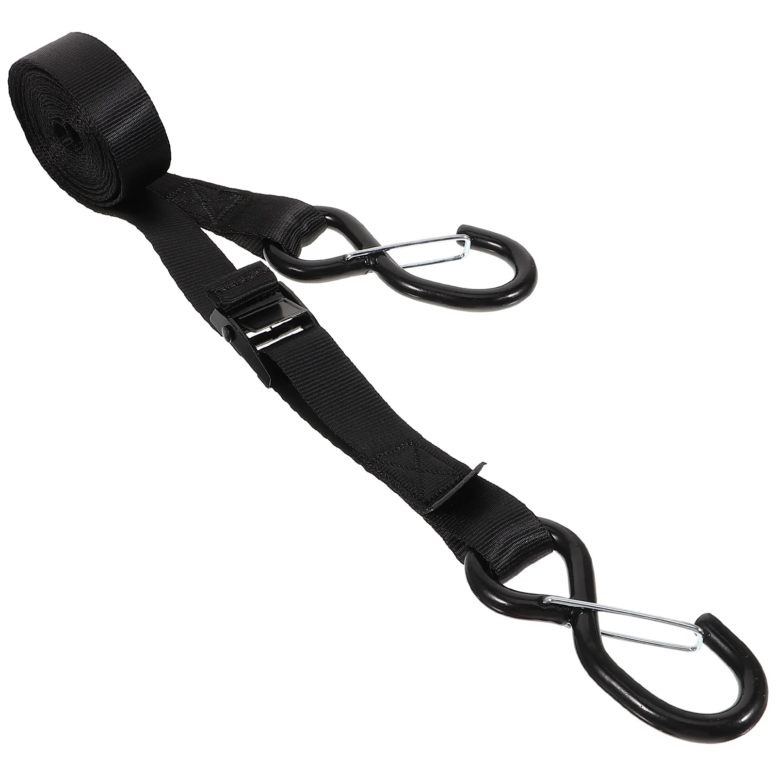 

Heavy-Duty Black Polyester Cord Bike Luggage Adjustable Cargo Fixing Strap Hooks Outdoor Office Home Workshop Use Flower Basket