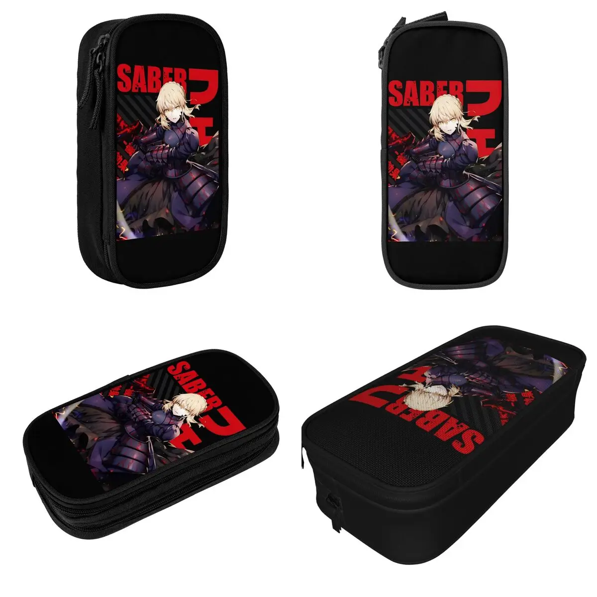 Fate Stay Night Anime Saber Alter Pencil Case Pencilcases Pen Holder Student Big Capacity Bag Students School Gift Stationery