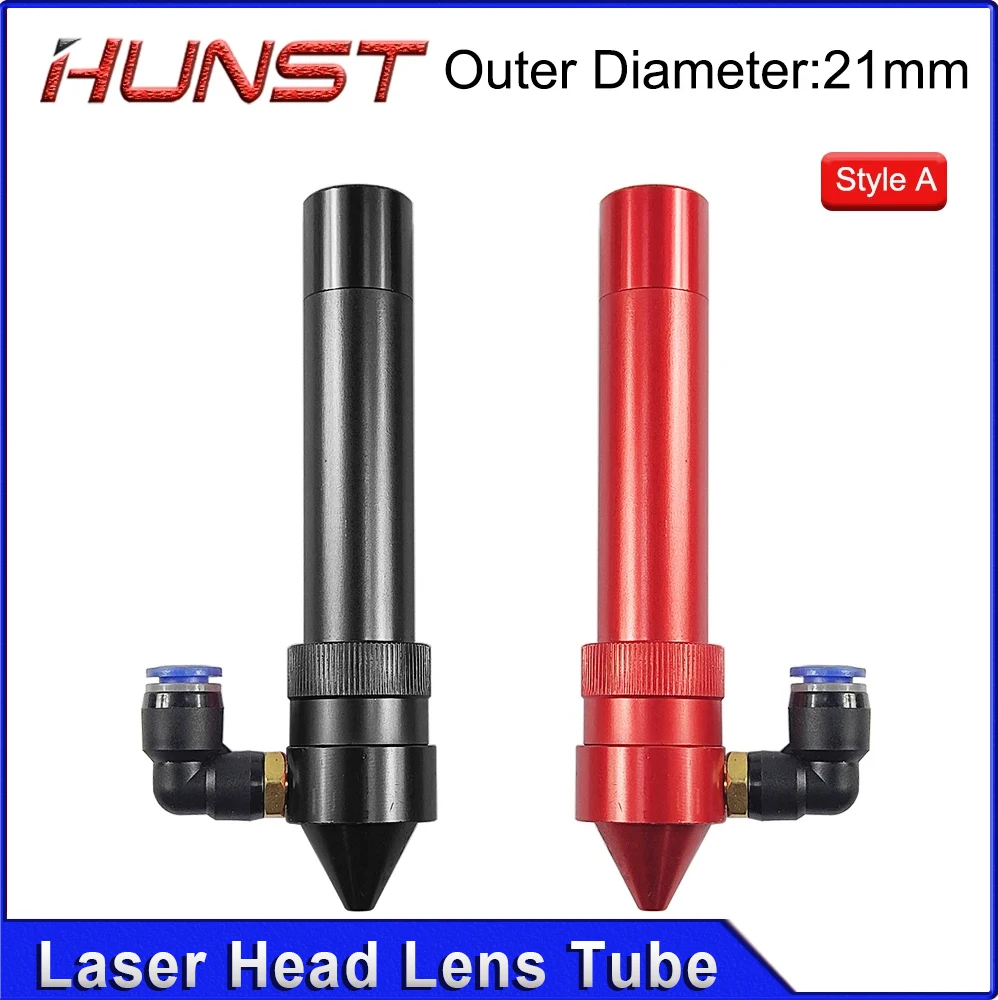 HUNST CO2-Laserkopf-Linsenrohr, Außendurchmesser 21 mm + Luftdüse für Linsendurchmesser 20 FL 50,8/63,5 mm für CO2-Laserschneidmaschine
