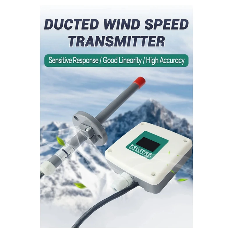 0-30M/S Pipes Wind Speed Sensor 4-20MA High Precision Plumbing Air Speed Volume Measuring Detector Transmitters Easy To Use