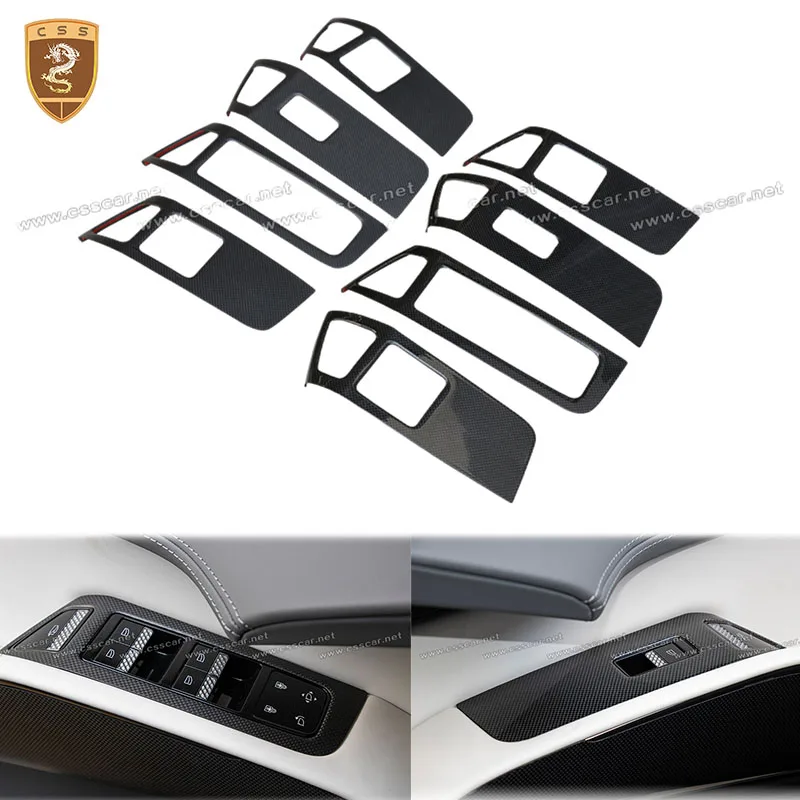 Car Window Control Lift Switch Button Panel Sticker Cover Trim Carbon Fiber Interior Accessories For Lotus Eletre OEM Style